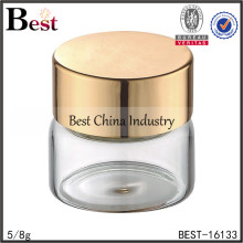 5ml round cosmetic cream jars with aluminum cap, 5/8g glass jars and lids, cosmetic jars supplier